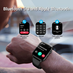 LUOMATE Smart Watch for Android and IPhone, 1.91" Bluetooth Calling Smartwatch for Men Women, Answer Make Calls, Message Notifications, LED Flashlight, Black